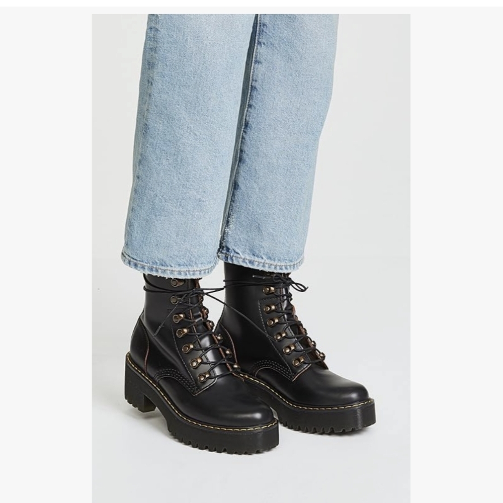 Dr. Martens Black Leather Combat Boots